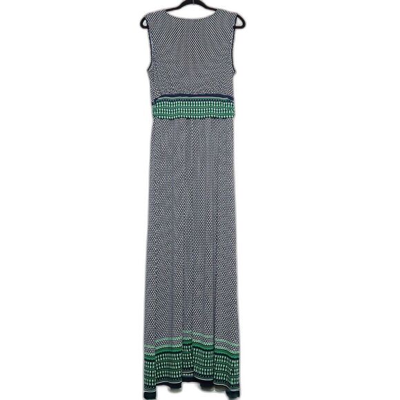 Max Edition‎ Womens Maxi Dress Size Large Blue Green Geometric Print Sleeveless - Picture 2 of 8